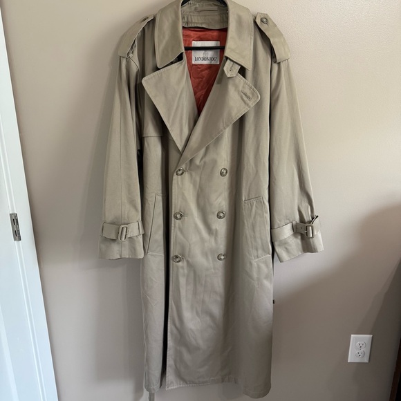 LONDON FOG Khaki Double Breasted Trench Coat Removable Lining. Men’s 42 Reg - Picture 1 of 12